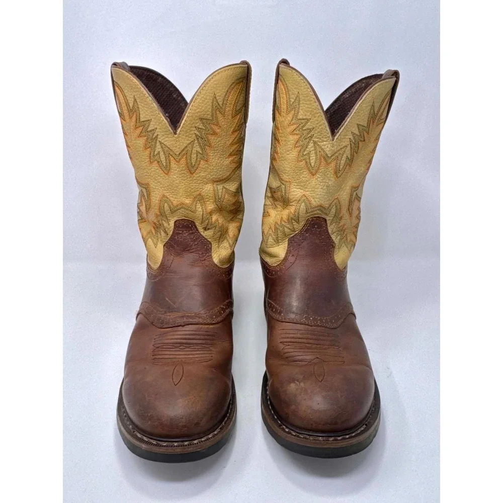 Justin Original Workboots WK4660 EH Safety Toe Pull On Boots Men's 12D Leather